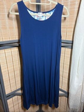 Cupio Deep Blue Sleeveless Swing Dress